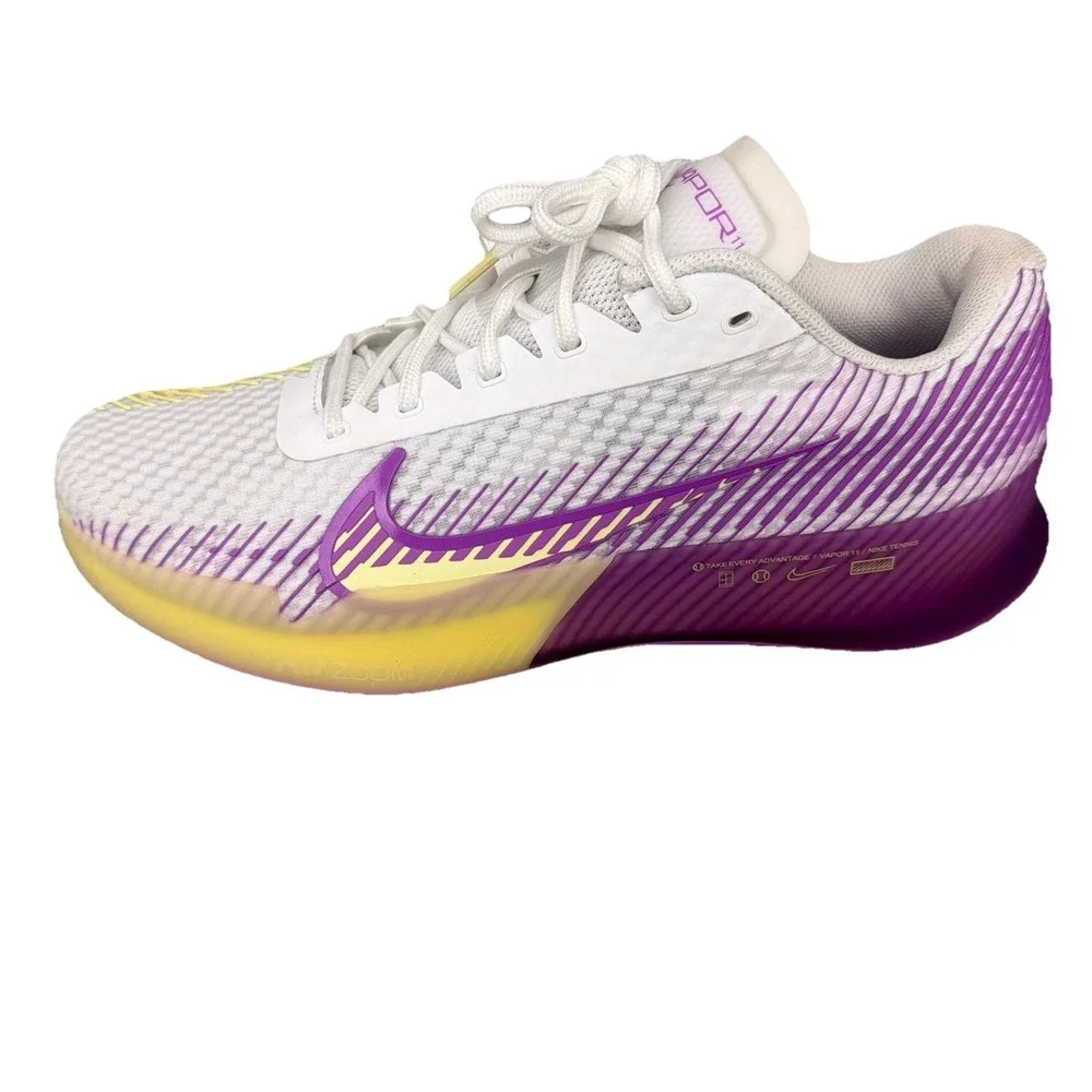 NIKE Women's Court Air Zoom Vapor 11 HC White Fuchsia Dream DR6965-101 Size 10